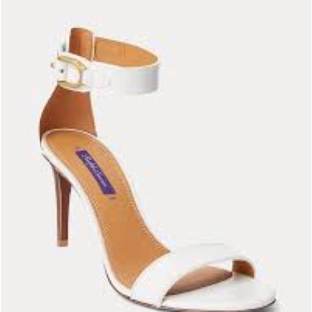 Ralph Lauren Collection Channing Wellington White Open-Toe Heels Sandals 9M